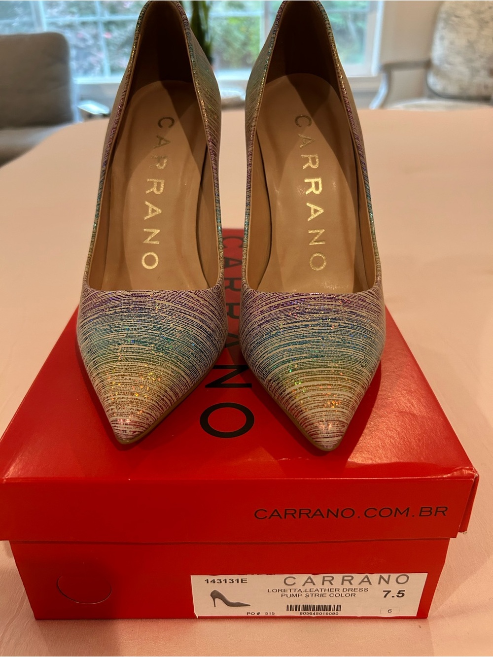 Carrano Multicolor Glitter Pointed-Toe Pumps